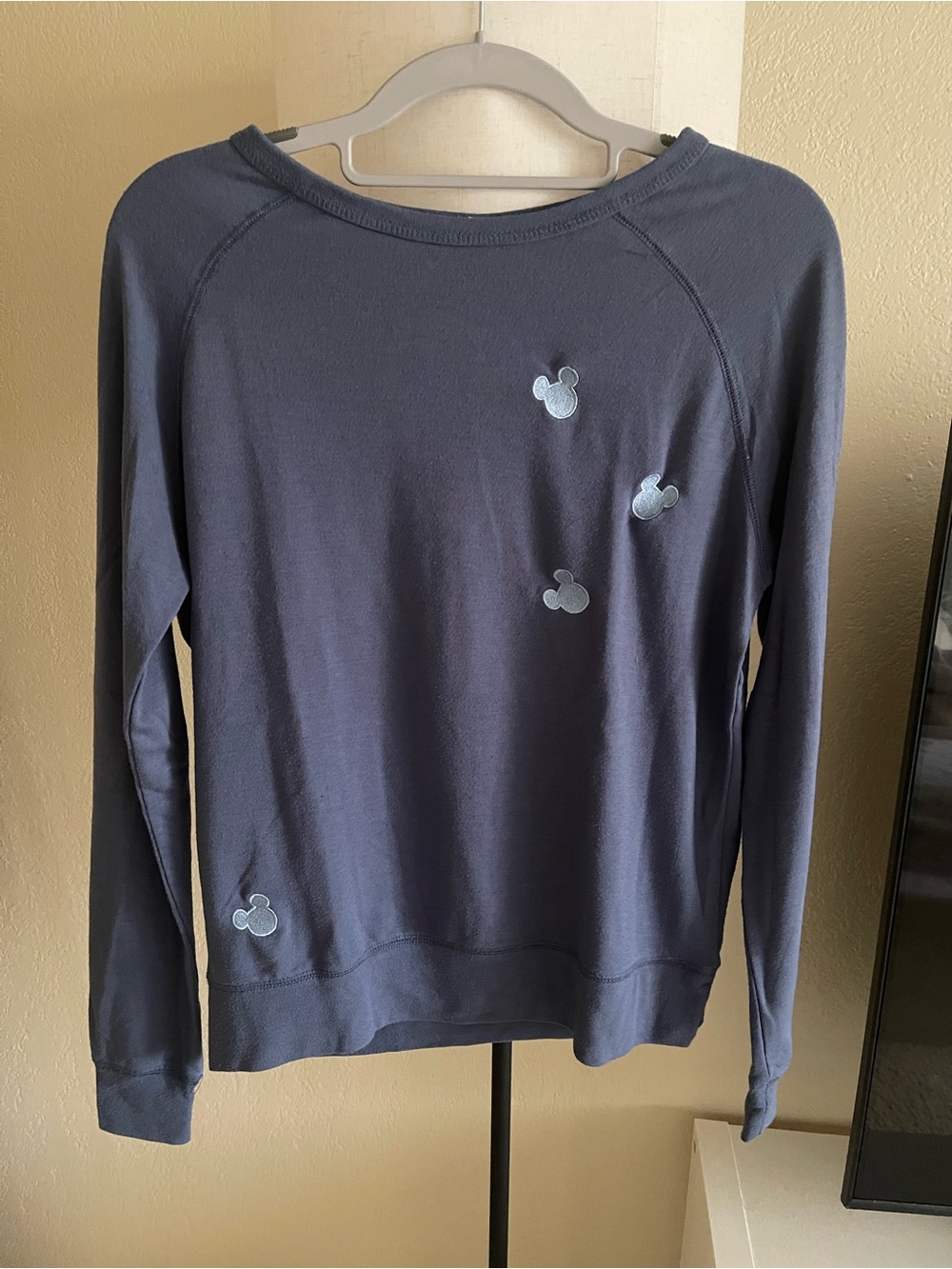Disney Navy Crewneck Sweatshirt with Light Blue Mickey Accents